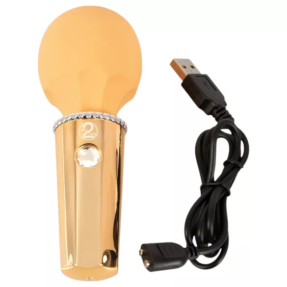 You2Toys - mini wand vibrator - genopladelig massage - gul