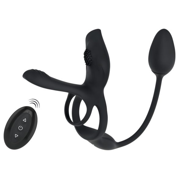 Parvalg: Multifunktionel vibrator-ring (sort)