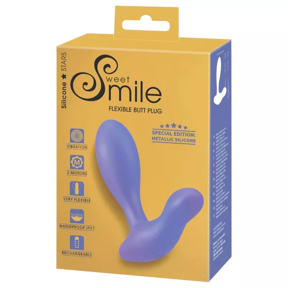 Smile - analplug med vibration - silikone blå