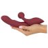Javida 2-i-1 Rabbit - genopladelig klitoris vibrator (rød)