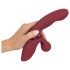 Javida 2-i-1 Rabbit - genopladelig klitoris vibrator (rød)