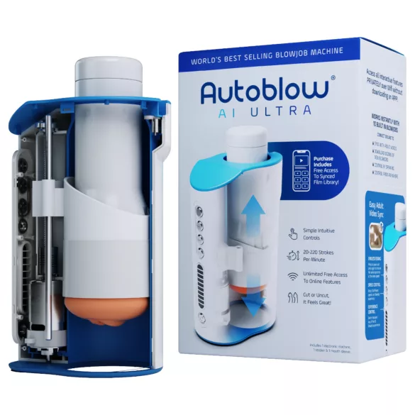 Autoblow A.I. Ultra - automatisk masturbator - realistisk mund - hvid