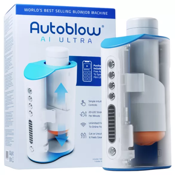 Autoblow A.I. Ultra - automatisk masturbator - realistisk mund - hvid