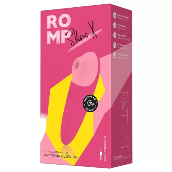 ROMP Shine X - klitorisvibrator med lufttryk - genopladelig - pink