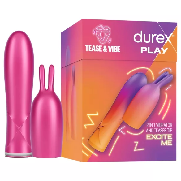 Durex Tease & Vibe - vibrator med klitorisstimulator - pink