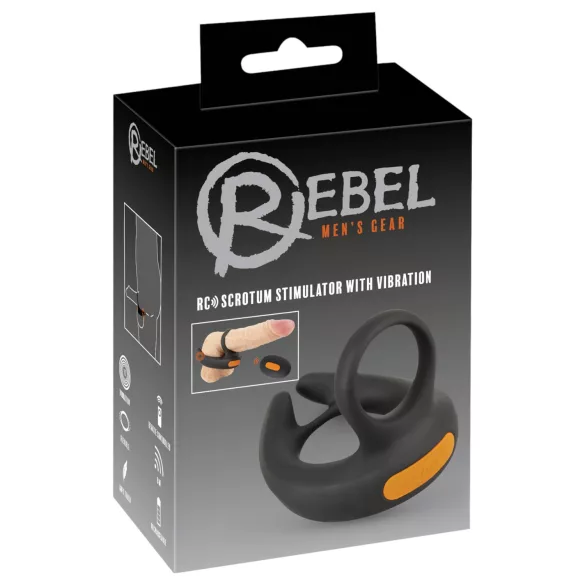 Rebel - vibrerende penisring og kuglevibrator - sort