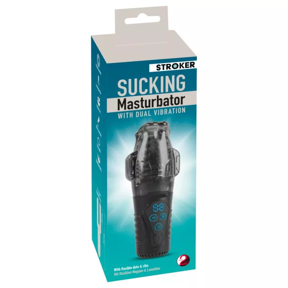 Stroker - masturbator med sug og vibration - grå