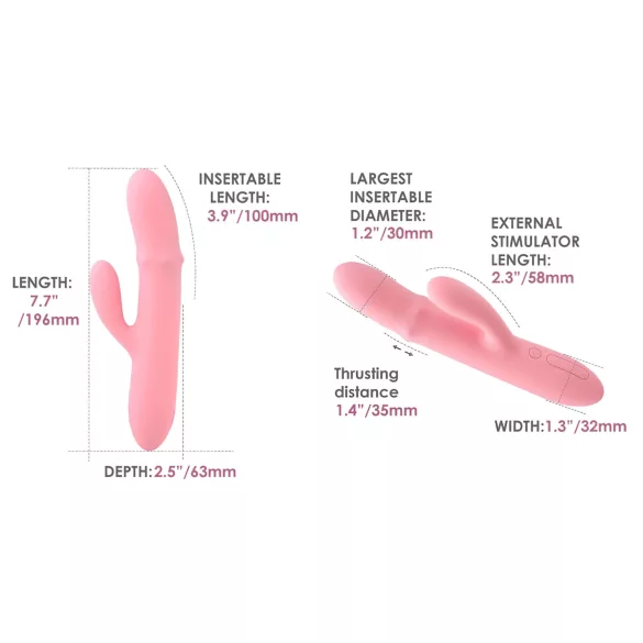 Svakom Mora Neo - App-styret vibrator med perler og klitorisarm (pink)