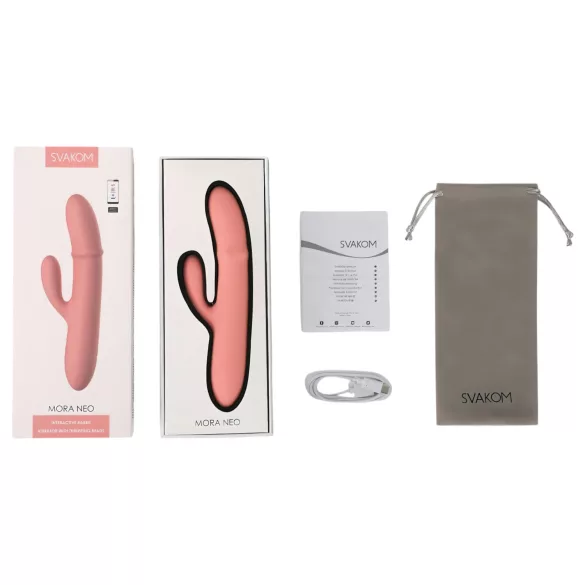 Svakom Mora Neo - App-styret vibrator med perler og klitorisarm (pink)