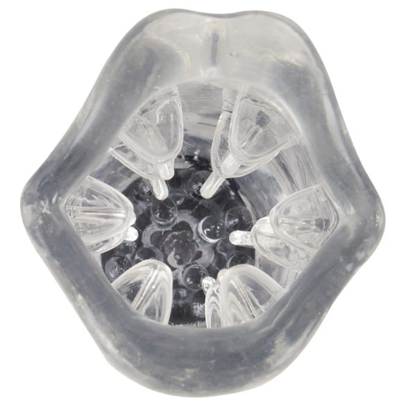 Stroker - masturbator med vibration og rotation - gennemsigtig