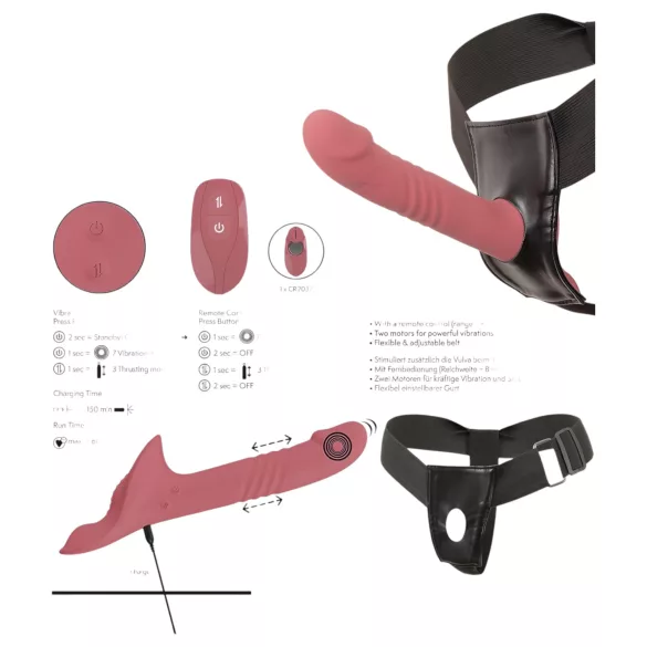 You2Toys - strap-on vibrator sæt - rød