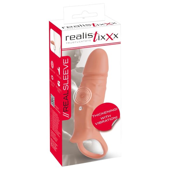 Realistixxx - Vibrerende Penisovertræk med Ring (Natur)