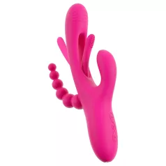 SMILE - vibrator med tre arme og tunge - pink
