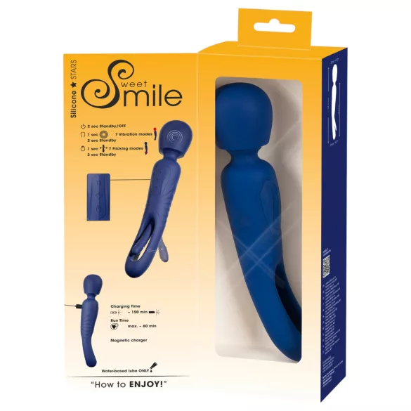 Smile - 2i1 tunge vibrator massager - blå