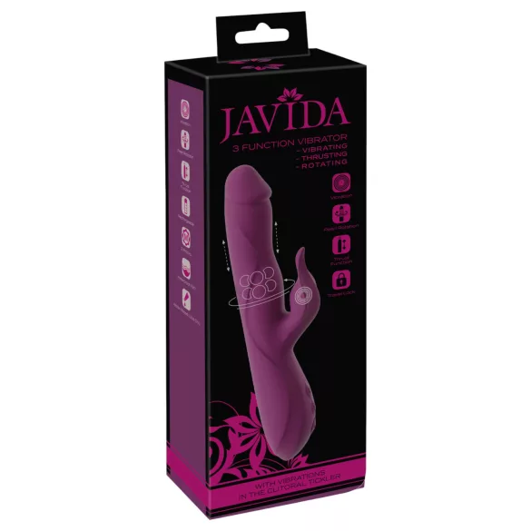 Javida - 3i1 stødpulsator og roterende perlevibrator (lilla)