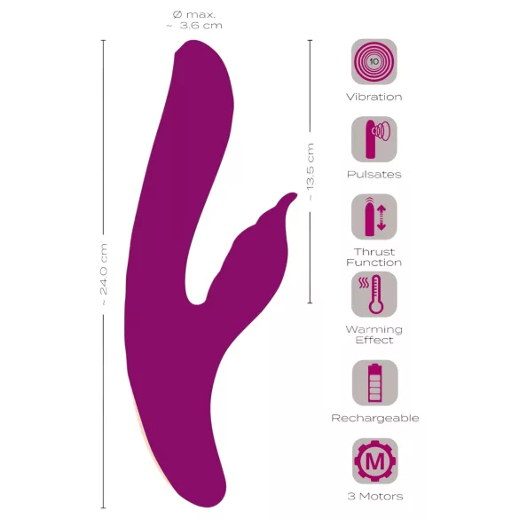 Javida - G-punkt og klitoris vibrator 4-i-1 - lilla