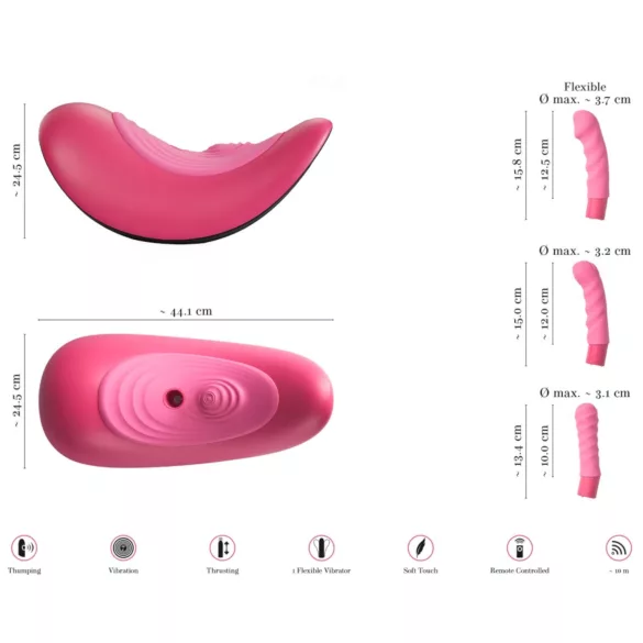 VibePad Rideon - pulserende G-punkts- og klitorisvibrator gynge (pink)