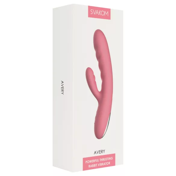 Svakom Avery - batteridrevet rabbit vibrator - thrust - pink