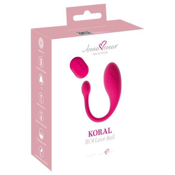 Beau Coeur Koral - vibrerende æg med fjernbetjening (pink)