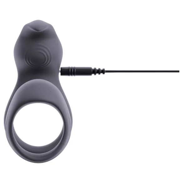 Beau Coeur Vylor - penisring med klitorisvibrator og kuglering - grå