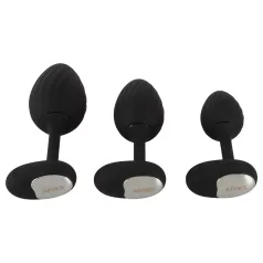 ANOS - vibratorisk analplug sæt - sort