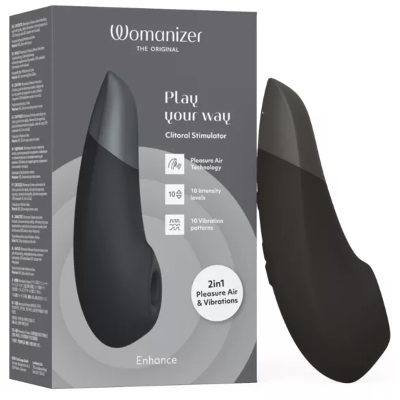 Womanizer Enhance 2-i-1 luftbølget klitorisstimulator + vibrator (sort)