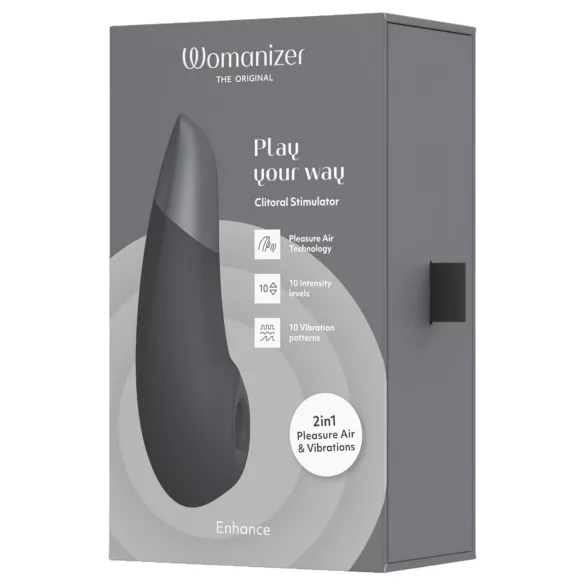 Womanizer Enhance 2-i-1 luftbølget klitorisstimulator + vibrator (sort)