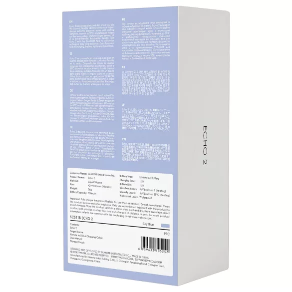 Svakom Echo 2 - finger vibrator - genopladelig - blå