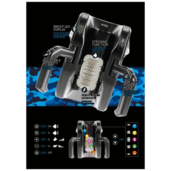 WYNE 10 - automatisk masturbator med greb - sort