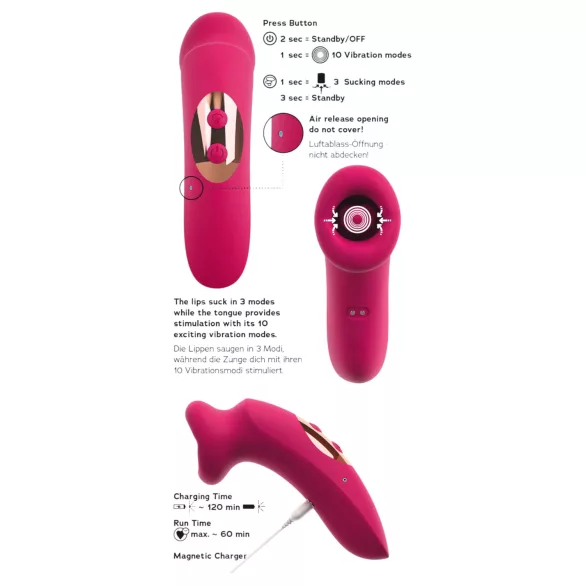 You2Toys Oral Fun - sugende og slikker klitorisvibrator (lyserød)