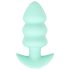 Cuties Mini - analplug med kugler - vibrator - grøn