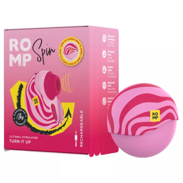 ROMP Spin - luftbølge-klitorisstimulator (lyserød)