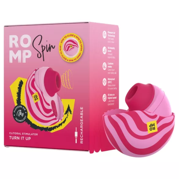 ROMP Spin - luftbølge-klitorisstimulator (lyserød)