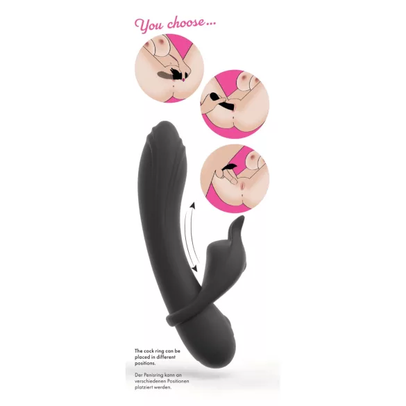 Couple Choice - penisring og G-punkts vibrator - grå
