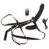 You2Toys - fjernbetjent dobbelt strap-on vibrator (sort)