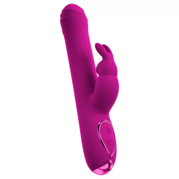 Sweet Smile - stødevibrator med roterende klitorishåndtag (pink)
