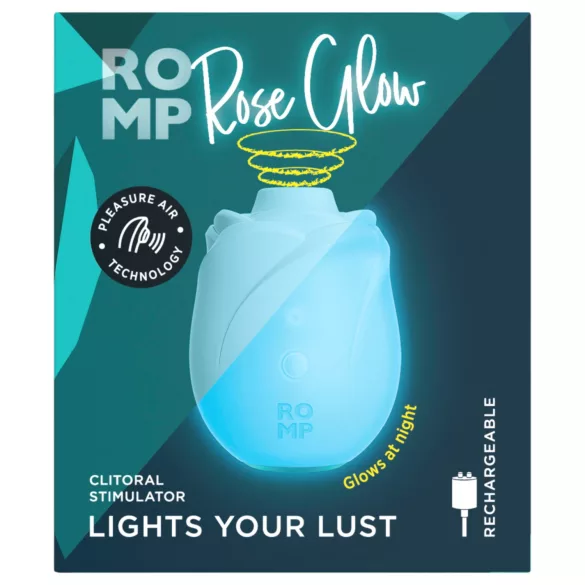 ROMP Rose Glow - luftbølget klitorisstimulator (blå)