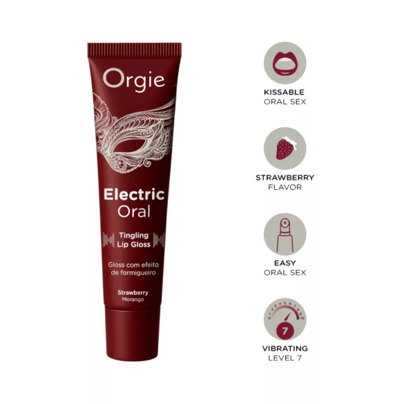 Orgie Electric Oral - prikkende lipgloss - jordbær (10 ml)