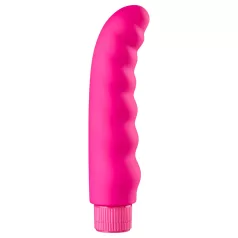 Baseks - bølget vibrator (lyserød) - 16 cm