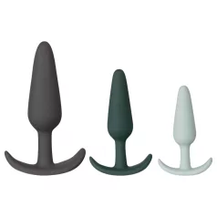 Amaysin - silikone anal-plug sæt (sort og grøn) - 3 stk.