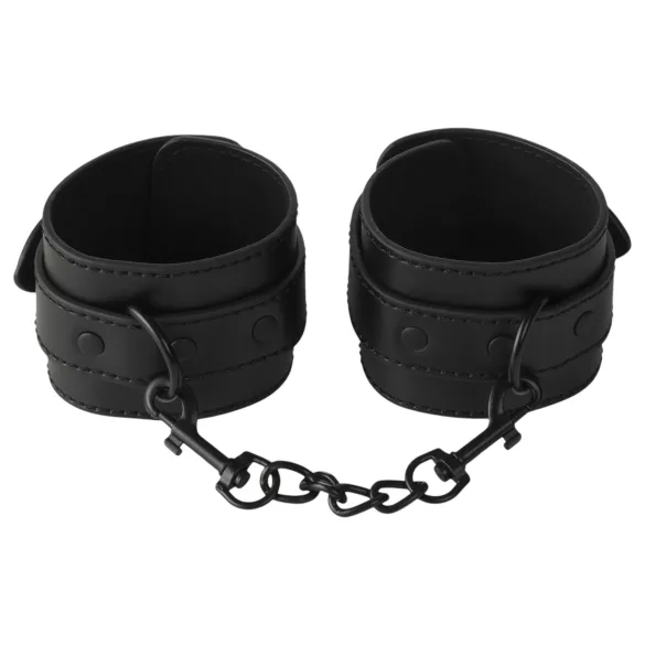 Baseks - bondage-sæt med pisk og brystvorteklemmer (sort)