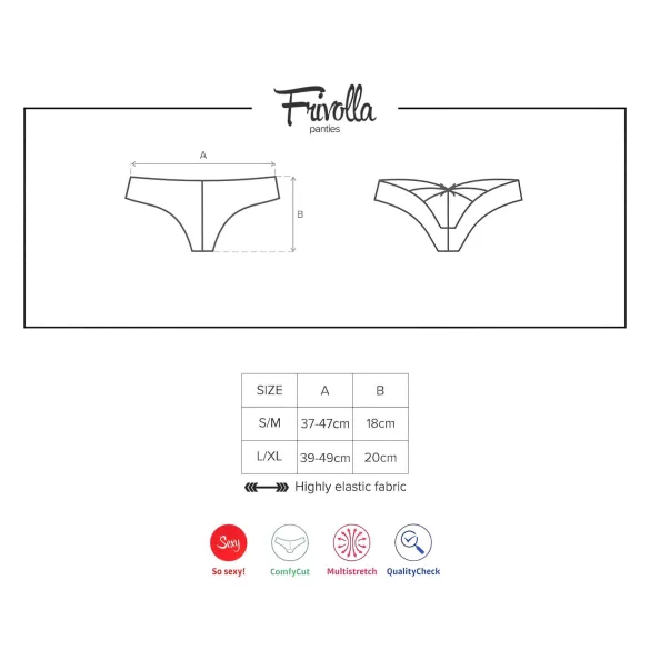 Obsessive Frivolla - pikant sort af blonder til kvinder - sort - L/XL