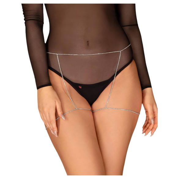 Obsessive Bijou 905 - smykke kroppsharnisk nederdel (sølv) - S-L