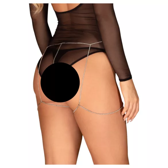 Obsessive Bijou 905 - kropssmykke sele (sølv) - S-L