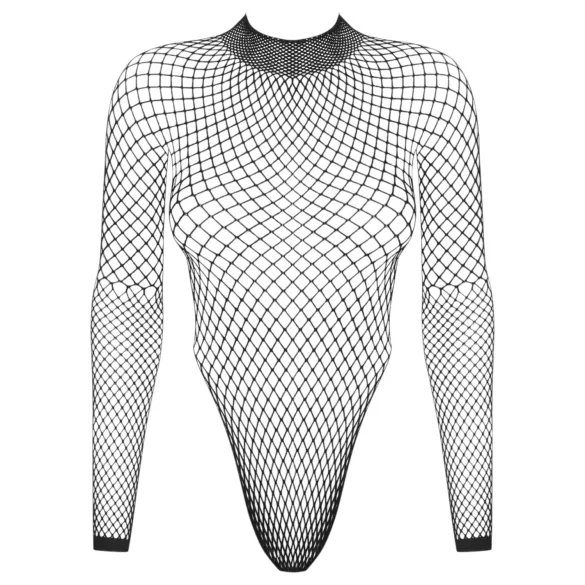 Obsessive - sort net-body med lange ærmer (S-L)
