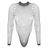 Obsessive - sort net-body med lange ærmer (S-L)