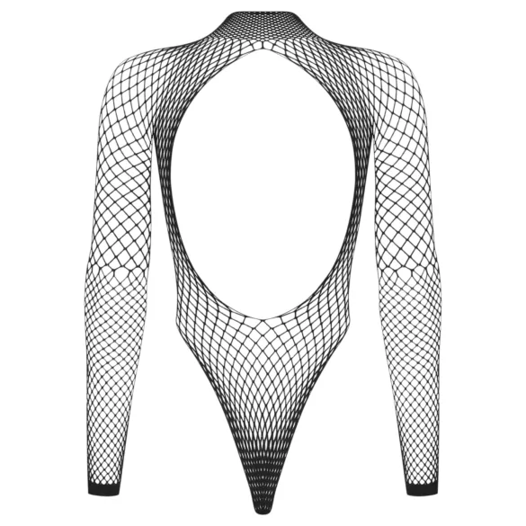 Obsessive - sort net-body med lange ærmer (S-L)