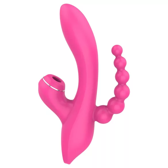 Erospace Sweet Play - G-punktsvibrator med analsonde og sugefunktion (lyserød)