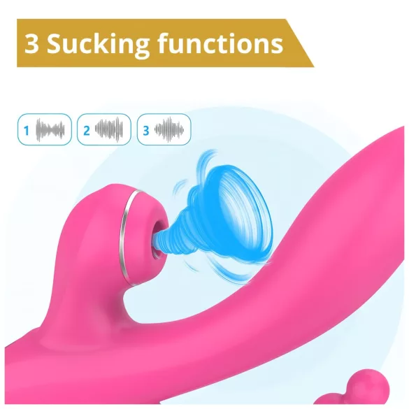 Erospace Sweet Play - G-punktsvibrator med analsonde og sugefunktion (lyserød)