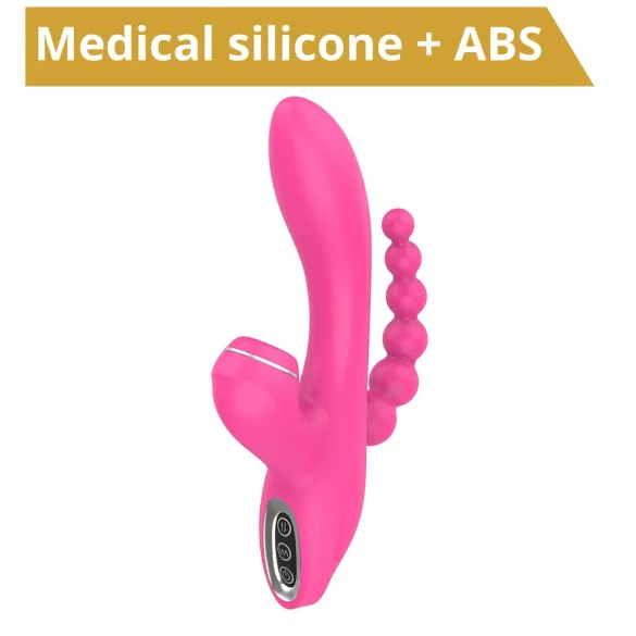 Erospace Sweet Play - G-punktsvibrator med analsonde og sugefunktion (lyserød)